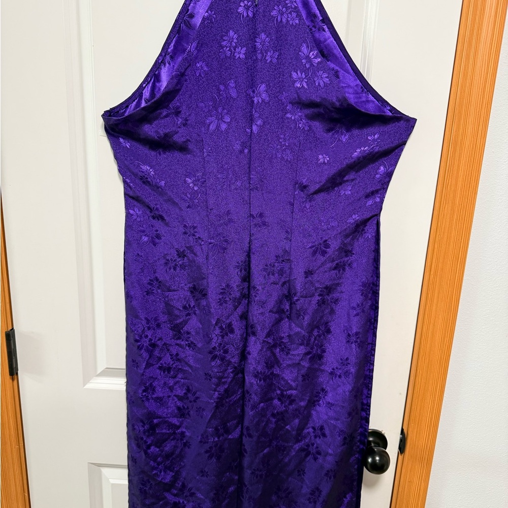 Vietnamese traditional aodai purple dragonfly, pants included set. - Picture 2 of 8